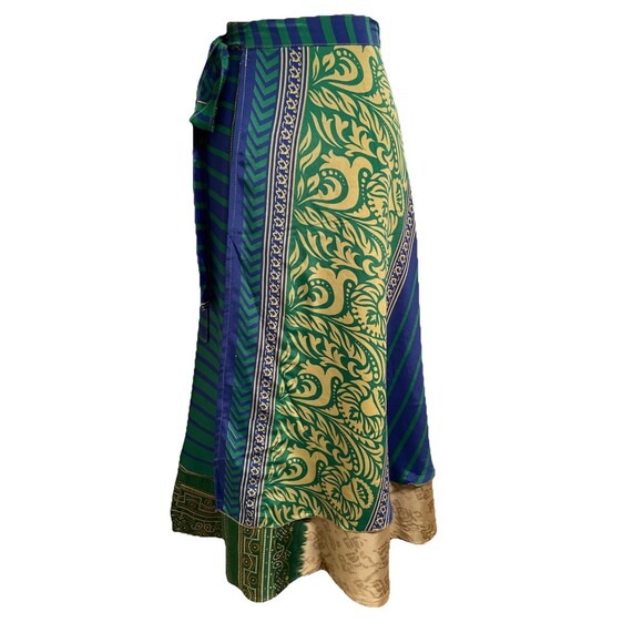 Junglee Billee Wrap Skirt Reversible Layered Boho Indian Free Size Fits Most NWT - Picture 1 of 12